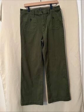 J. Crew Women’s Olive Green Cotton Utility Chinos Slim Wide-Leg Sailor Pants